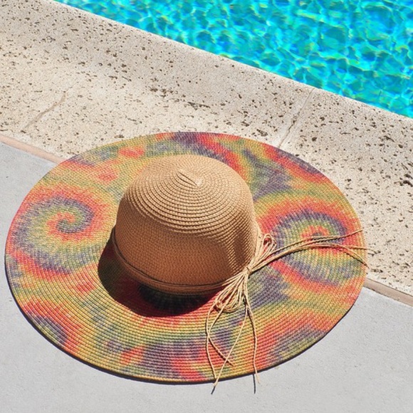 Women’s wide brim TIE DYE SUN HAT - Picture 3 of 5